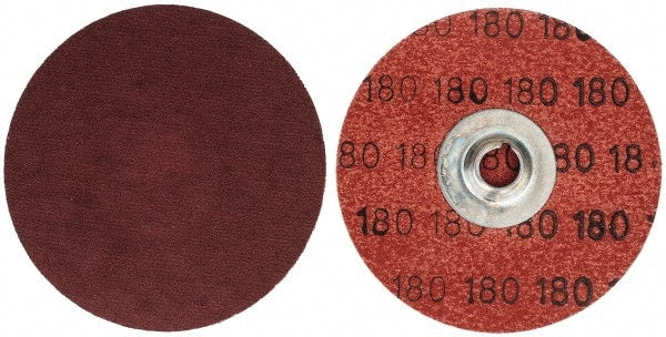 Merit Abrasives - 3" Disc Diam, 180 Grit, Aluminum Oxide Quick Change Disc - Type S Attaching System, Coated, Brown, 20,000 RPM, ALO Series - Exact Tooling