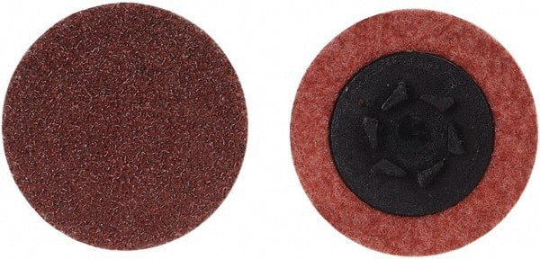 Merit Abrasives - 4" Disc Diam, 50 Grit, Aluminum Oxide Quick Change Disc - Type P Attaching System, Coated, Brown, 12,000 RPM, ALO Series - Exact Tooling