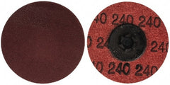 Merit Abrasives - 2" Disc Diam, 240 Grit, Aluminum Oxide Quick Change Disc - Type P Attaching System, Coated, Brown, 30,000 RPM, ALO Series - Exact Tooling