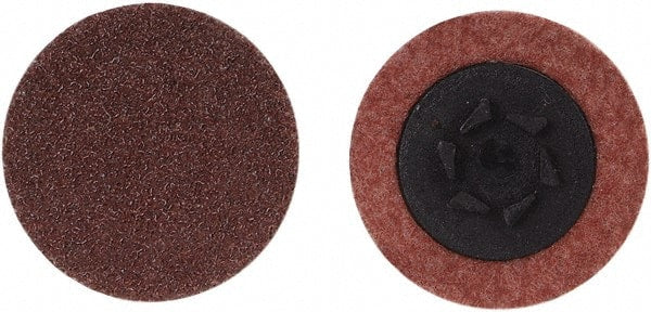 Merit Abrasives - 2" Disc Diam, 24 Grit, Aluminum Oxide Quick Change Disc - Type P Attaching System, Coated, Brown, 30,000 RPM, ALO Series - Exact Tooling