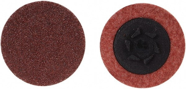 Merit Abrasives - 1" Disc Diam, 150 Grit, Aluminum Oxide Quick Change Disc - Type P Attaching System, Coated, Brown, 40,000 RPM, ALO Series - Exact Tooling