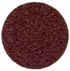 Merit Abrasives - 3/4" Disc Diam, 50 Grit, Aluminum Oxide Quick Change Disc - Type P Attaching System, Coated, Brown, 40,000 RPM, ALO Series - Exact Tooling