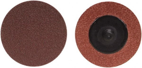 Merit Abrasives - 4" Disc Diam, 120 Grit, Aluminum Oxide Quick Change Disc - Type R Attaching System, Coated, Brown, 12,000 RPM, ALO Series - Exact Tooling