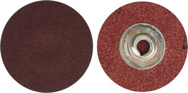 Merit Abrasives - 1-1/2" Disc Diam, 120 Grit, Aluminum Oxide Quick Change Disc - Type S Attaching System, Coated, Brown, 30,000 RPM, ALO Series - Exact Tooling