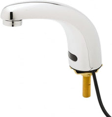 T&S Brass - Deck Mounted Single Hole Electronic User Adjustable Temperature Control Mixer Faucet - Powered by 120 Volt AC/DC, 5" Cast Spout, Single Hole Mounting Centers - Exact Tooling