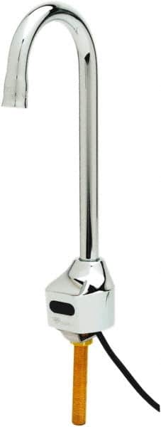 T&S Brass - Deck Plate Mounted Electronic User Adjustable Temperature Control Mixer Faucet - Powered by 120 Volt AC/DC, Gooseneck Spout, Single Hole Mounting Centers - Exact Tooling