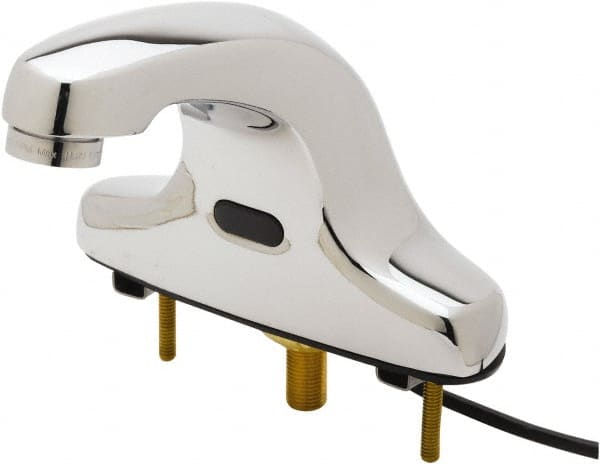 T&S Brass - Deck Mounted Single Hole Electronic User Adjustable Temperature Control Mixer Faucet - Powered by 120 Volt AC/DC, 5" Cast Spout, 4" Mounting Centers - Exact Tooling