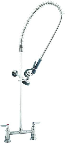 T&S Brass - Riser with Spring Guide, 2 Way Design, Deck Mount, Deck Pre Rinse Faucet Assembly - Lever Handle - Exact Tooling