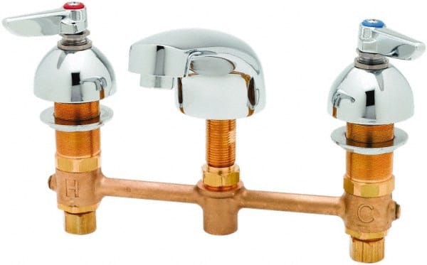 T&S Brass - Lever Handle, Deck Mounted Bathroom Faucet - Two Handle, No Drain, Standard Spout - Exact Tooling
