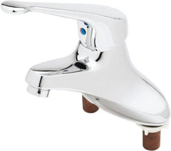 T&S Brass - Straight Handle, Deck Mounted Bathroom Faucet - One Handle, Pop Up Drain, Standard Spout - Exact Tooling