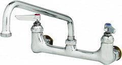 T&S Brass - Wall Mount, Kitchen Faucet without Spray - Swivel Base Faucet with Ceramic Cartridges, Lever Handle, Low Spout, No Drain - Exact Tooling