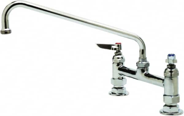 T&S Brass - Deck Mount, Deck Mount Faucet without Spray - Mixing Faucet with Nozzle, Lever Handle, Low Spout, No Drain - Exact Tooling
