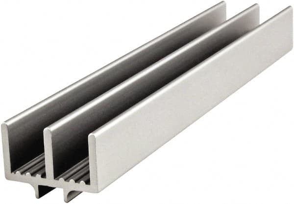 80/20 Inc. - 2 Panel, 0 to 19.05" Wide Door, Clear Anodized Aluminum Lower Door Track - 7.14mm Door Thickness - Exact Tooling
