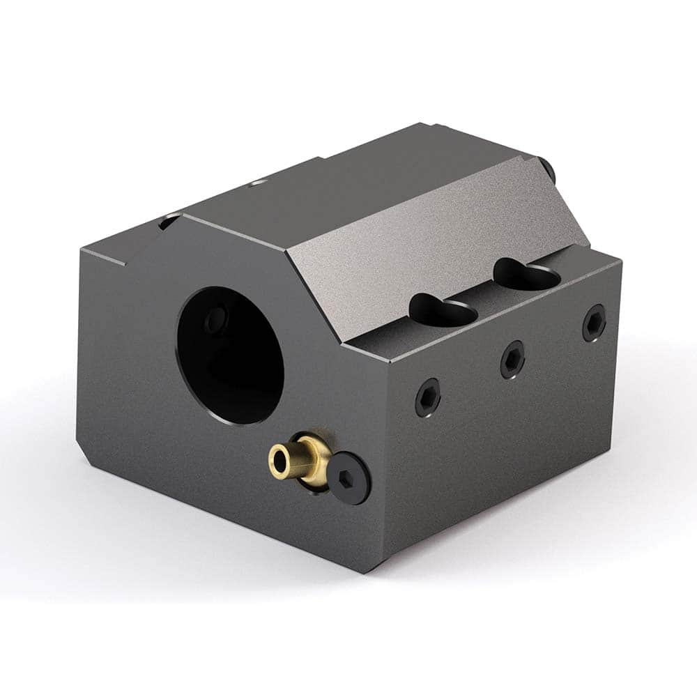 Global CNC Industries - Turret & VDI Tool Holders; Type: Hwacheon ID Block ; Clamping System: 74mm X 30mm ; Tool Axis: ID ; Through Coolant: No ; Additional Information: 4 Mounting Holes - Exact Tooling