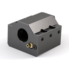 Global CNC Industries - Turret & VDI Tool Holders; Type: Hwacheon ID Block ; Clamping System: 74mm X 30mm ; Tool Axis: ID ; Through Coolant: No ; Additional Information: 4 Mounting Holes - Exact Tooling