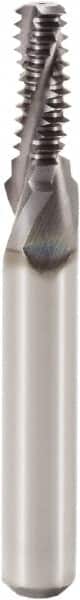 Seco - 1/4-20 UNC, 0.185" Cutting Diam, 3 Flute, Solid Carbide Helical Flute Thread Mill - Internal Thread, 0.575" LOC, 2.165" OAL, 6mm Shank Diam - Exact Tooling