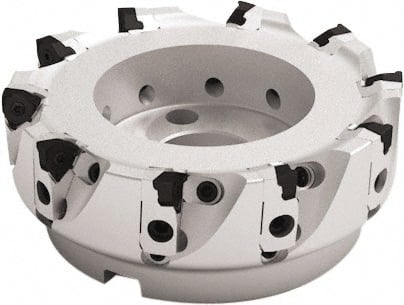 Seco - 7 Inserts, 160mm Cut Diam, 40mm Arbor Diam, 7.5mm Max Depth of Cut, Indexable Square-Shoulder Face Mill - 93° Lead Angle, 63mm High, XNEX 0806 Insert Compatibility - Exact Tooling