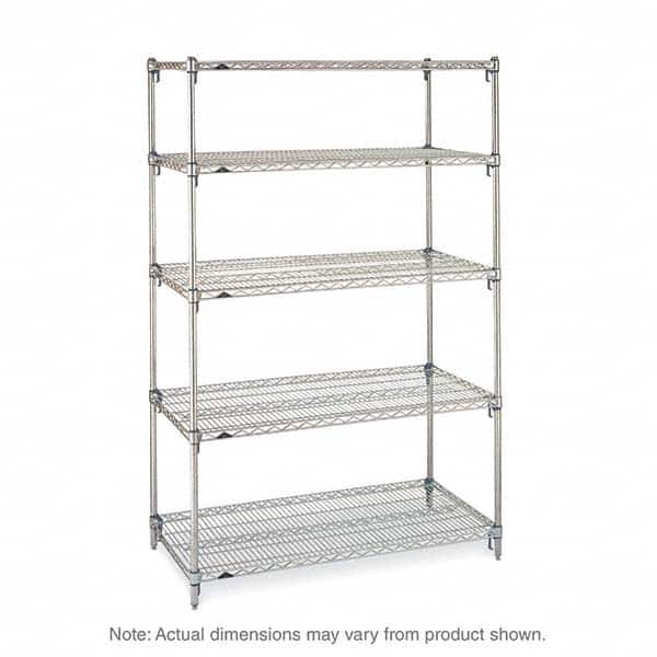 Metro - 2,000 Lb Capacity 5 Shelf Wire Shelving - Starter Unit - Exact Tooling