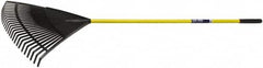 Ability One - Leaf Rake with 51" Straight Fiberglass Handle - 26 Tines, 12" Tine Length - Exact Tooling