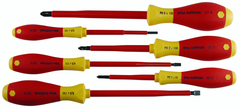 Insulated Slotted Screwdriver 3.4; 4.5; 6.5mm & Phillips # 1; 2 & 3. 6 Piece Set - Exact Tooling