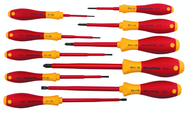 Insulated Slotted Screwdriver 2.0; 2.5; 3.0; 3.5; 4.5; 6.5mm & Phillips #0; 1; 2; 3. 10 Piece Set - Exact Tooling