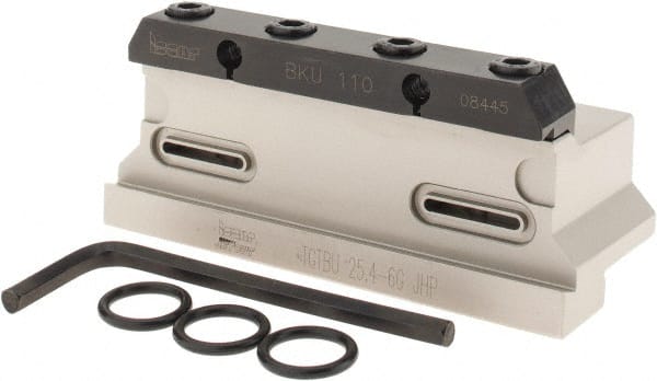 Iscar - Tool Block Style TGTBU, 1.26" Blade Height, 4.331" OAL, 1.65"& OAH, Indexable Cutoff Blade Tool Block - 1" Shank Height, 1.028" Shank Width, Through Coolant, Series Tang-GripIQ - Exact Tooling