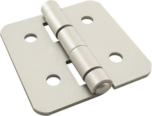 80/20 Inc. - 3" Long x 3" Wide x 3.18mm Thick, Aluminum Door Hinge - Aluminum, Clear Anodized Finish - Exact Tooling