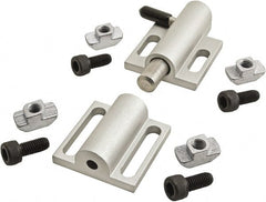 80/20 Inc. - 89mm Long x 38mm Wide x 0.66mm High, Deadbolt Latch with Side Latch - Aluminum Body with Stainless Steel Bolt, Spring & Handle, with Clear Anodized Finish - Exact Tooling