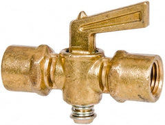 Parker - 1/4" Tube, Compression Pipe to Compression Pipe Drain Cock & Shutoff Valve - 1/4-18 Thread, 30 Max psi - Exact Tooling