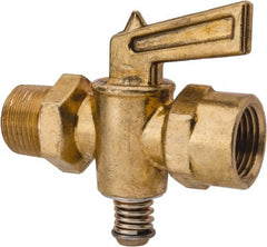 Parker - 3/8" Pipe, Female Pipe to Male Pipe Drain Cock & Shutoff Valve - 3/8-18 Thread, 30 Max psi - Exact Tooling