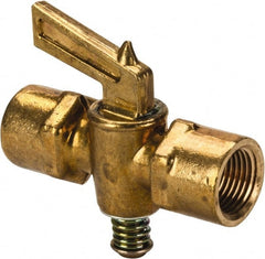 Parker - 3/8" Pipe, Female Pipe to Female Pipe Drain Cock & Shutoff Valve - 3/8-18 Thread, 30 Max psi - Exact Tooling