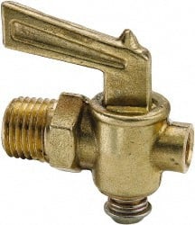 Parker - 1/4" Pipe, Male Pipe Drain Cock & Shutoff Valve - 1/4-18 Thread, 150 Max psi - Exact Tooling