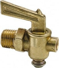 Parker - 1/2" Pipe, Male Pipe Drain Cock & Shutoff Valve - 1/8-27 Thread, 150 Max psi - Exact Tooling