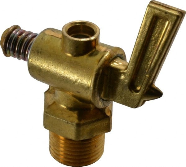 Parker - 3/8" Pipe, Male Pipe Drain Cock & Shutoff Valve - 3/8-18 Thread, 150 Max psi - Exact Tooling