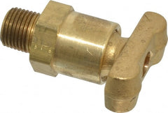 Parker - 1/8" Pipe, Male Pipe Drain Cock & Shutoff Valve - 1/8-27 Thread, 150 Max psi - Exact Tooling