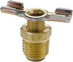 Parker - 3/8" Pipe, External Seal Drain Cock & Shutoff Valve - 3/8-18 Thread, 150 Max psi - Exact Tooling