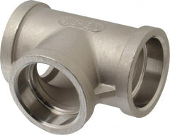 Merit Brass - 1-1/4" Grade 316 Stainless Steel Pipe Tee - Socket Weld x Socket Weld x Socket Weld End Connections, 150 psi - Exact Tooling