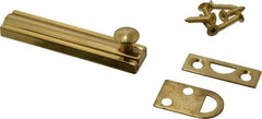 Don-Jo - 3" Long, 1/2" Wide Brass Slide Bolt - US3 Bright Brass - Exact Tooling