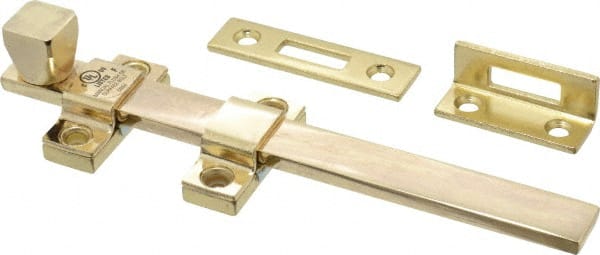 Don-Jo - 8" Long, 1" Wide Brass Surface Bolt - Polished Brass - Exact Tooling