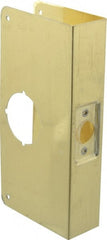 Don-Jo - 4-1/4" Wide x 9" High, Polished Brass Finish, Door Reinforcer - 1-3/4" Thick Door, 2-3/4" Backset - Exact Tooling