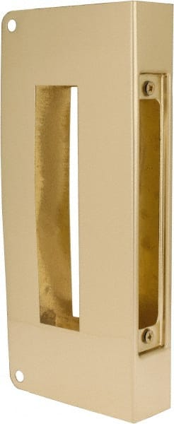 Don-Jo - 5" Wide x 12" High, Polished Brass Finish, Door Reinforcer - 1-3/4" Thick Door, 2-3/4" Backset - Exact Tooling