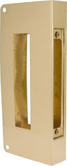 Don-Jo - 5" Wide x 12" High, Polished Brass Finish, Door Reinforcer - 1-3/4" Thick Door, 2-3/4" Backset - Exact Tooling