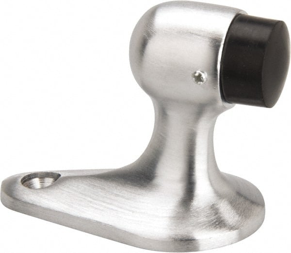 Don-Jo - 2-1/8" Projection Small Gooseneck Door Stop - Floor Mount, Satin Chrome Finish - Exact Tooling