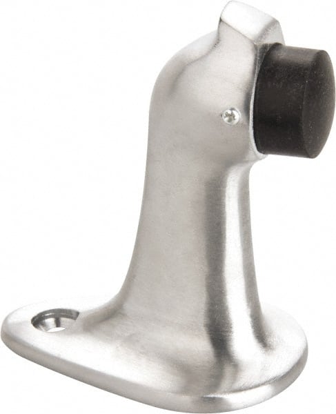 Don-Jo - 2-3/4" Projection Large Gooseneck Door Stop with Hook - Floor Mount, Satin Chrome Finish - Exact Tooling