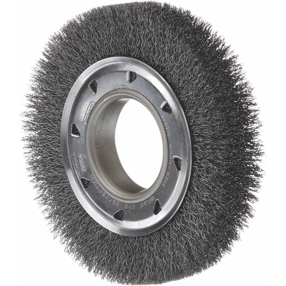 Osborn - Wheel Brushes; Outside Diameter (Inch): 8 ; Arbor Hole Size (Inch): 2 ; Wire Type: Crimped ; Fill Material: Stainless Steel ; Face Width (Inch): 1-1/2 ; Trim Length (Inch): 1-1/2 - Exact Tooling