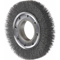 Osborn - Wheel Brushes; Outside Diameter (Inch): 8 ; Arbor Hole Size (Inch): 2 ; Wire Type: Crimped ; Fill Material: Stainless Steel ; Face Width (Inch): 1-1/2 ; Trim Length (Inch): 1-1/2 - Exact Tooling