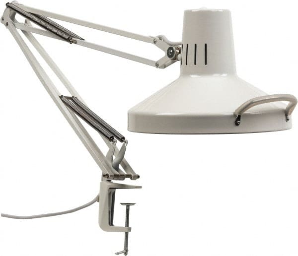 Value Collection - 120 VAC, 22, 100 Watt, Swing Arm Machine Light - Clamp Mount, 5 Ft. Cord, White - Exact Tooling