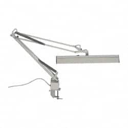 Value Collection - 120 VAC, 15 Watt, Swing Arm Machine Light - Clamp Mount, 5 Ft. Cord, White - Exact Tooling