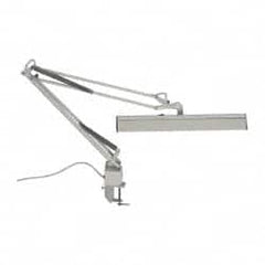 Value Collection - 120 VAC, 15 Watt, Swing Arm Machine Light - Clamp Mount, 5 Ft. Cord, White - Exact Tooling