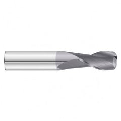 1" Dia. x 4 Overall Length 2-Flute .020 C/R Solid Carbide SE End Mill-Round Shank-Center Cut-TiAlN - Exact Tooling